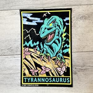 Dinosaur FELT ART Poster Picture Drawing Tyrannosaurus Fuzzy Western Graphics